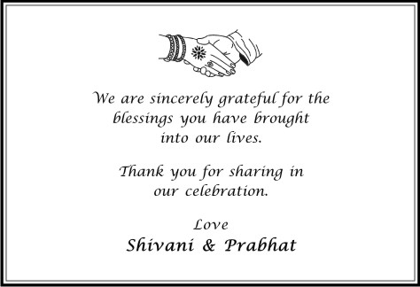 Wedding thank you card 3 - Parekh Cards